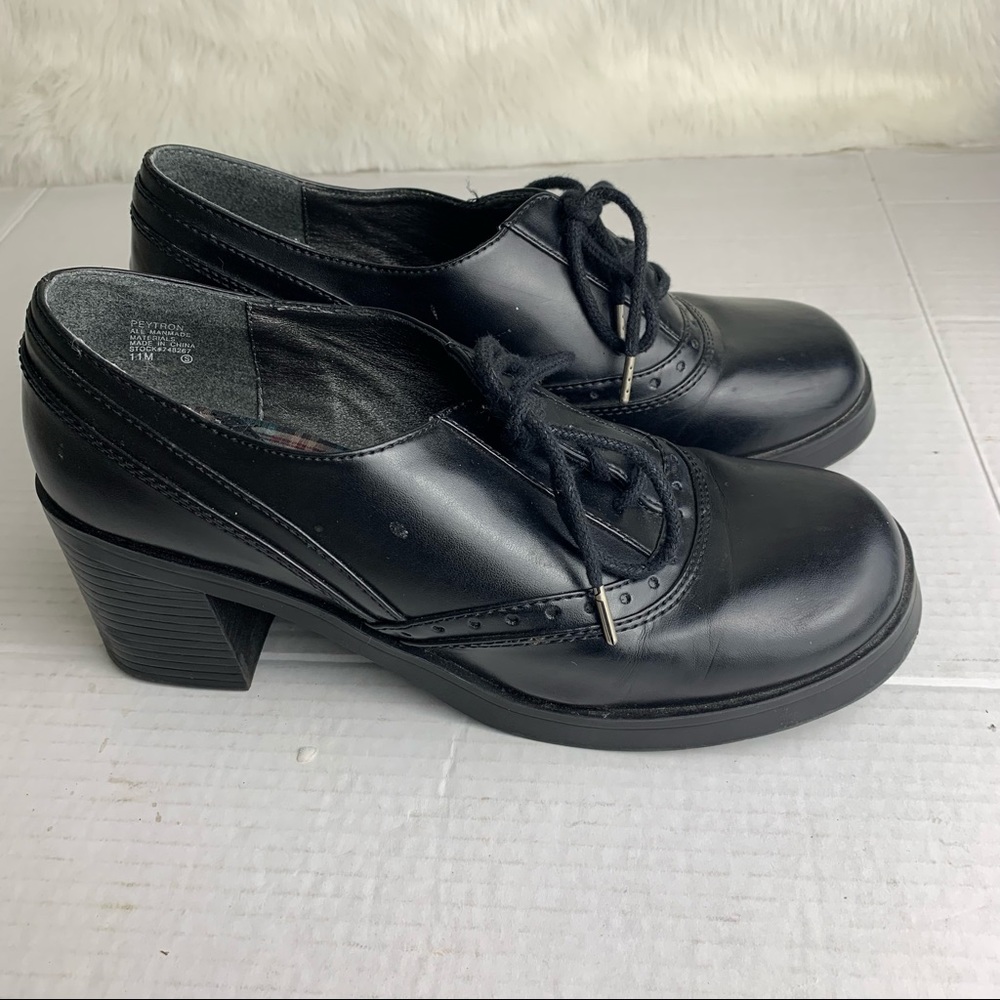 Mudd Chunky Heel Platform Oxford shoes Size 11 Punk Black  Vintage Lace